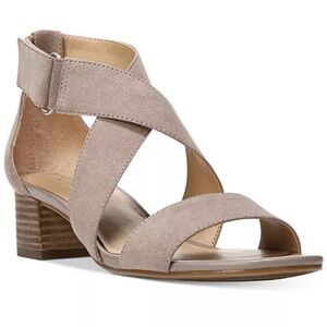 Naturalizer Adele Suede Ankle Strap Sandals, Taupe, Size 8